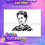 Free Unibrow Portrait Free Floral Details Frida Kahlo Free SVG 2 - Instant Download
