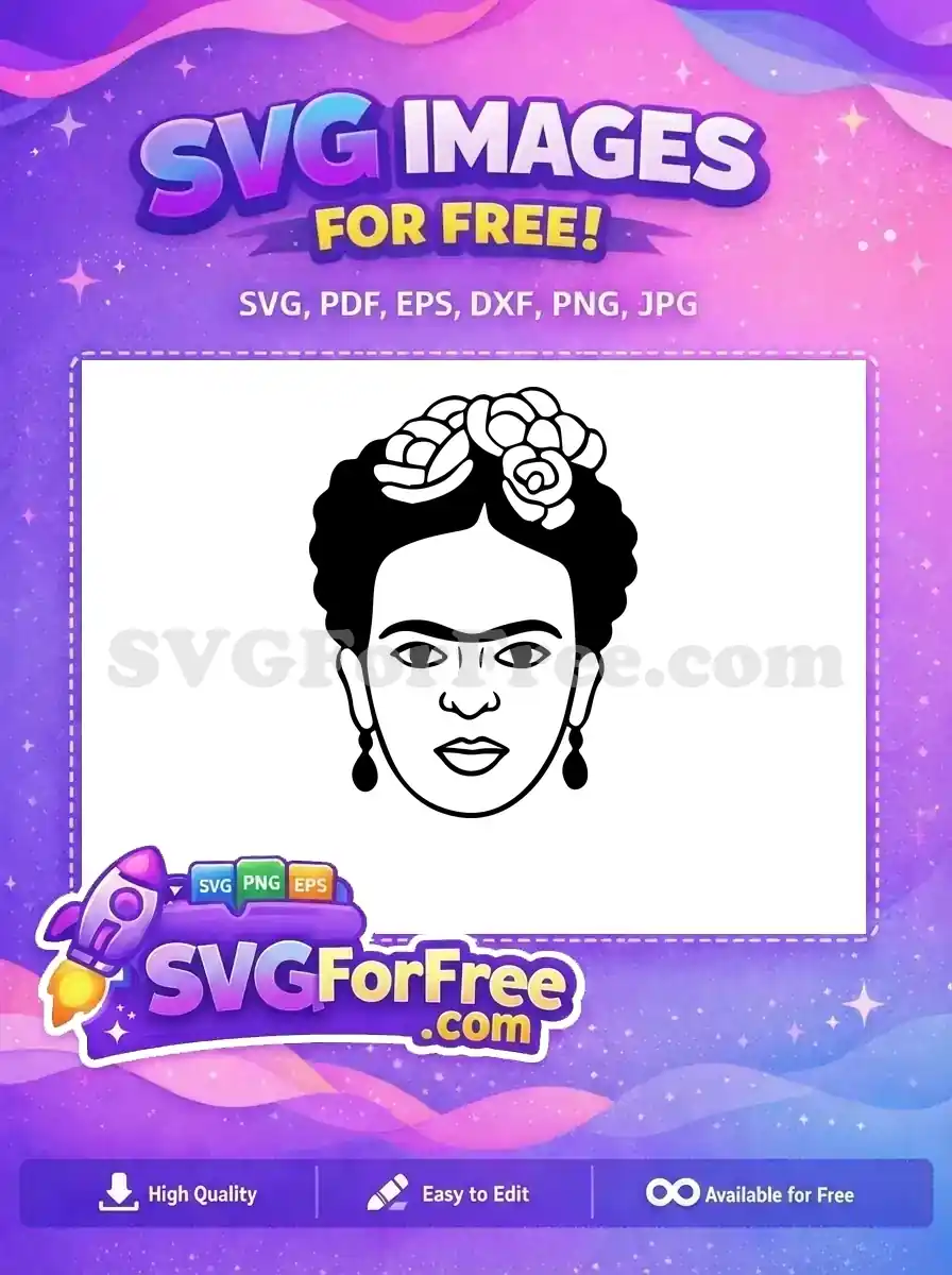 Free Portrait Expression Free Monobrow Detail Frida Kahlo Free SVG