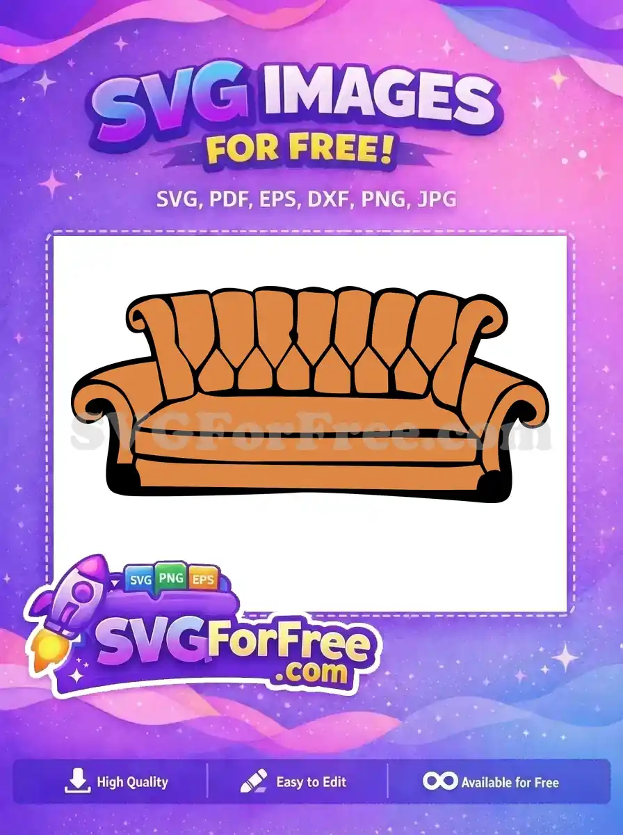 Free Central Perk Couch Free Coffee Shop Friends Free SVG