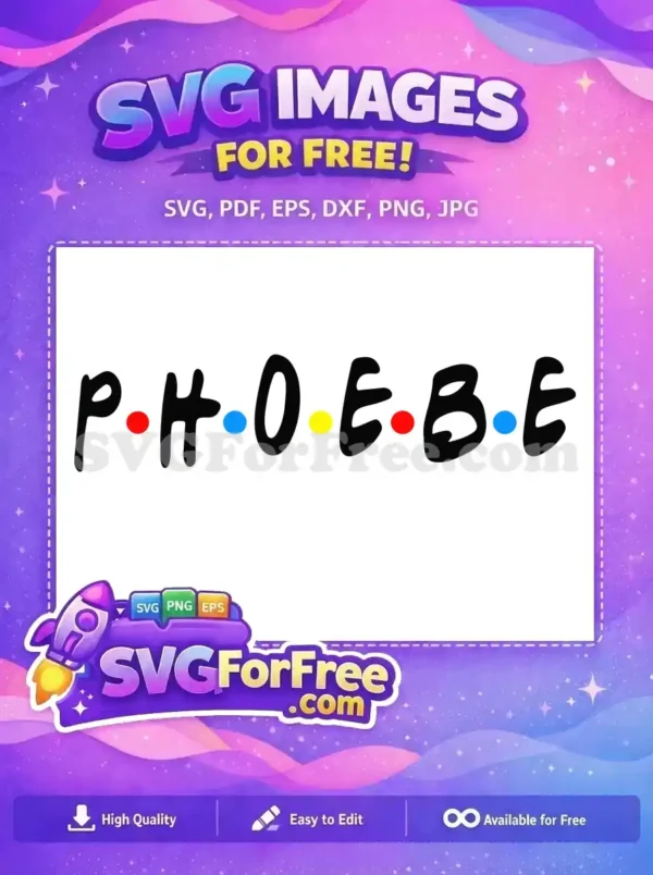 Free Phoebe Name Red Blue Yellow Friends TV Show Free SVG Free Phoebe Name Red Blue Yellow Friends TV Show Free SVG