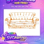 Free Orange Tufted Free Rolled Arm Friends TV Show Free SVG - Instant Download