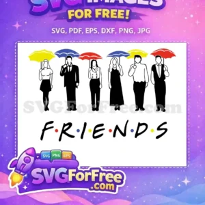 Free Colorful Umbrellas Free TV Show Characters Friends Free SVG