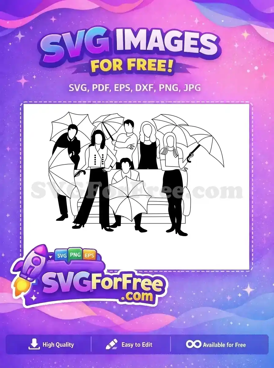 Free Umbrella Details Free Couch Scene Friends Free SVG