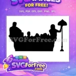 Free Central Perk Couch Free Lamp Silhouette Friends Free SVG - Instant Download