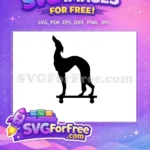 Free Silhouette Dog Howling Free on Skateboard Friends Free SVG - Instant Download