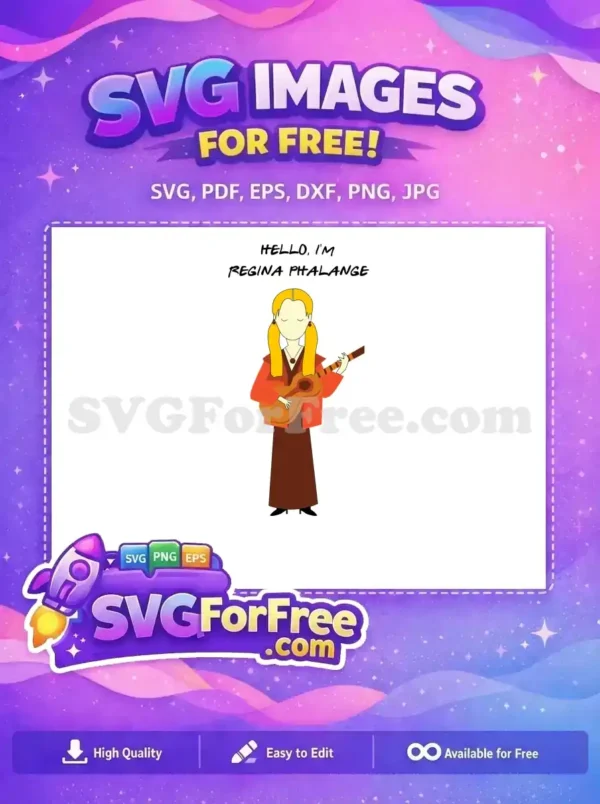 Free Regina Phalange Guitar Free Blonde Hair Friends Free SVG
