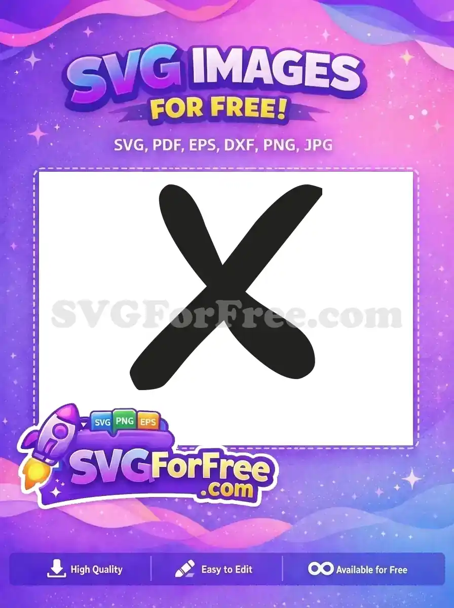 Free Black X Shape Free Simple Friends TV Show Free SVG