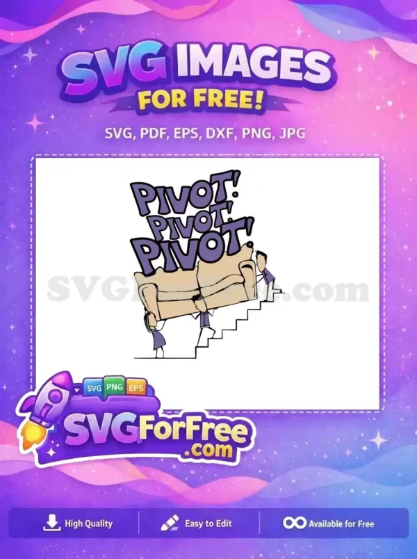 Free Pivot Couch Free Stairs Friends TV Show Free SVG