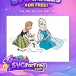 Free Anna Elsa Together Free Building Olaf Frozen Free SVG - Instant Download