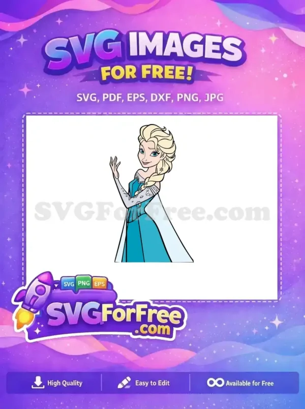 Free Blonde Braid Free Confident Elsa Frozen Free SVG