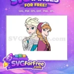 Free Smiling Elsa Free Anna Braided Hair Frozen Free SVG 2 - Instant Download