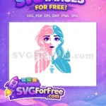 Free Pink Anna Free Blue Elsa Frozen Free SVG - Instant Download