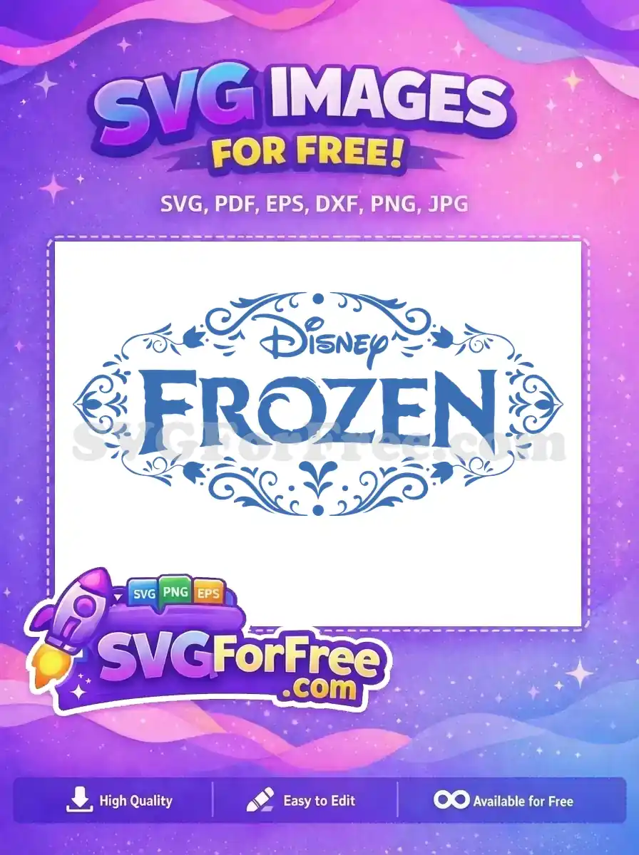 Free Disney Frozen Title Free Ornate Blue Free SVG