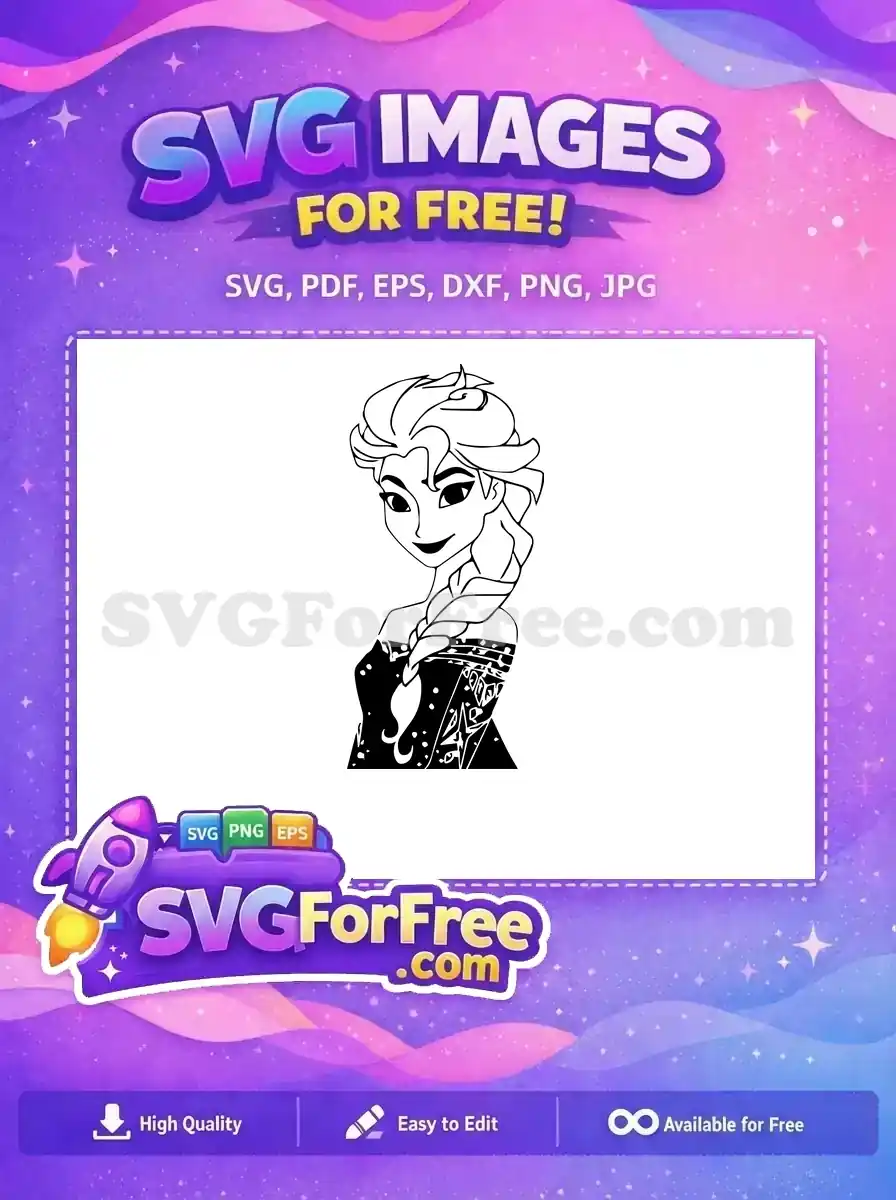 Free Elsa Portrait Free Frozen Snowflake Cute Frozen Free SVG