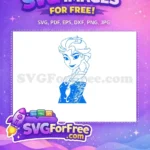 Free Elsa Portrait Free Blue Dress Frozen Free SVG 2 - Instant Download