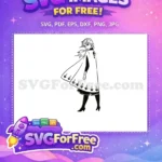 Free Facing Back Free Anna Silhouette Frozen Free SVG - Instant Download