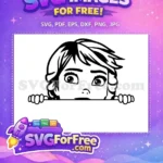 Free Scared Expression Free Anna Peeking Frozen Free SVG - Instant Download