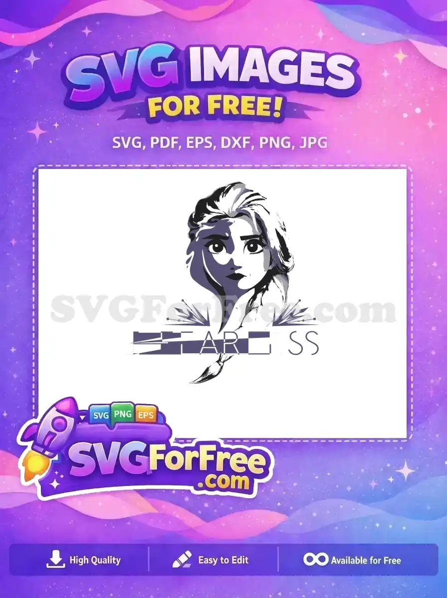 Free Elsa Portrait Free Fearless Silhouette Frozen Free SVG