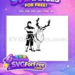 Free Kristoff Confident Free Sven Reindeer Frozen Free SVG - Instant Download