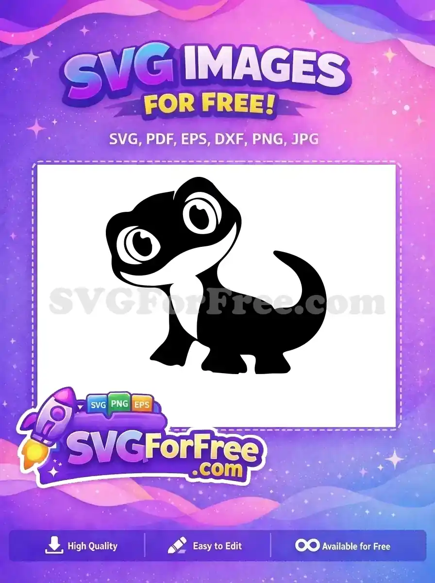 Free Big Eyes Free Cute Black Lizard Frozen Free SVG