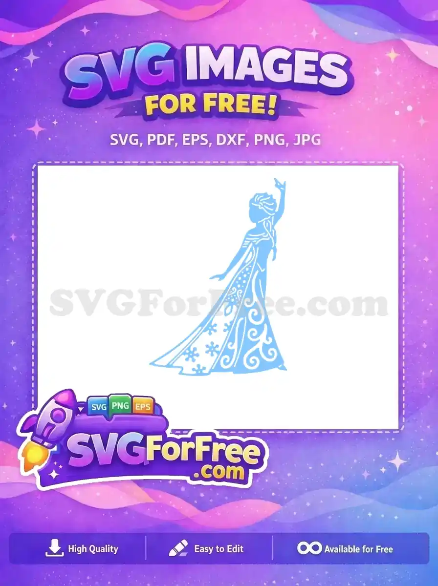Free Elsa Silhouette Free Snowflake Details Frozen Disney Free SVG
