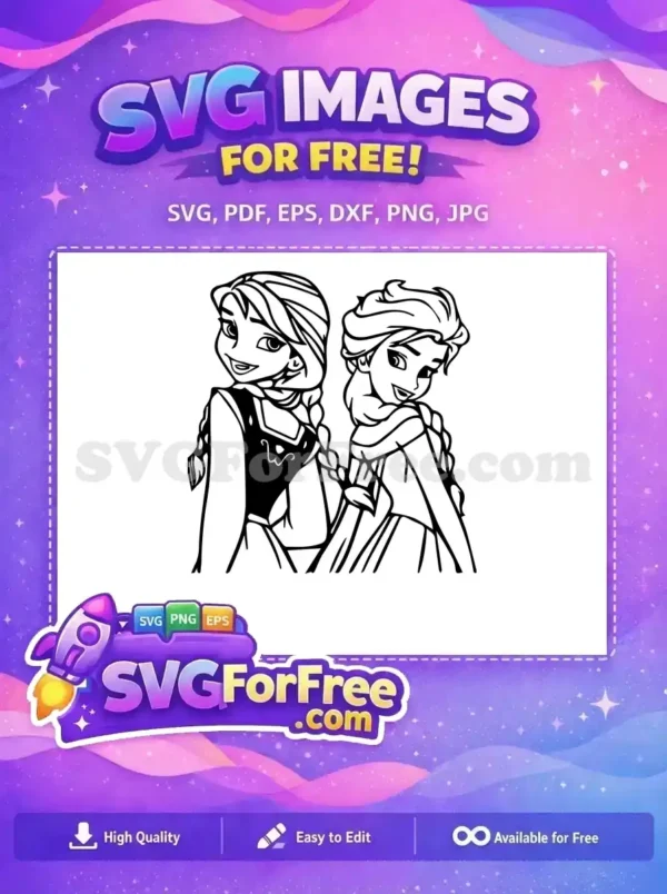 Free Smiling Anna Free Elsa Braids Frozen Free SVG