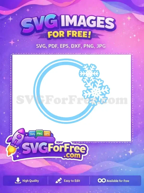 Free Blue Circle Free Snowflake Border Frozen Free SVG