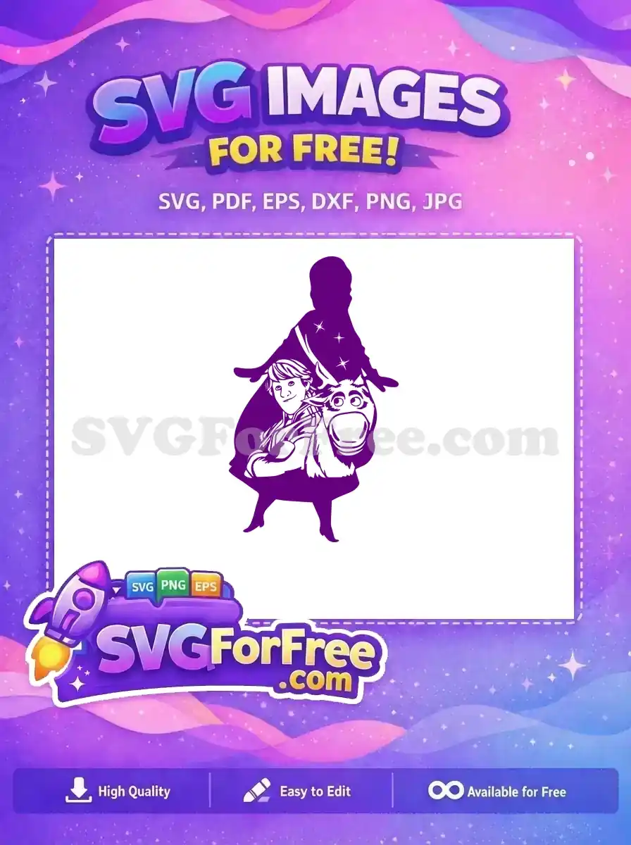 Free Smiling Kristoff Free Sven Reindeer Frozen Free SVG