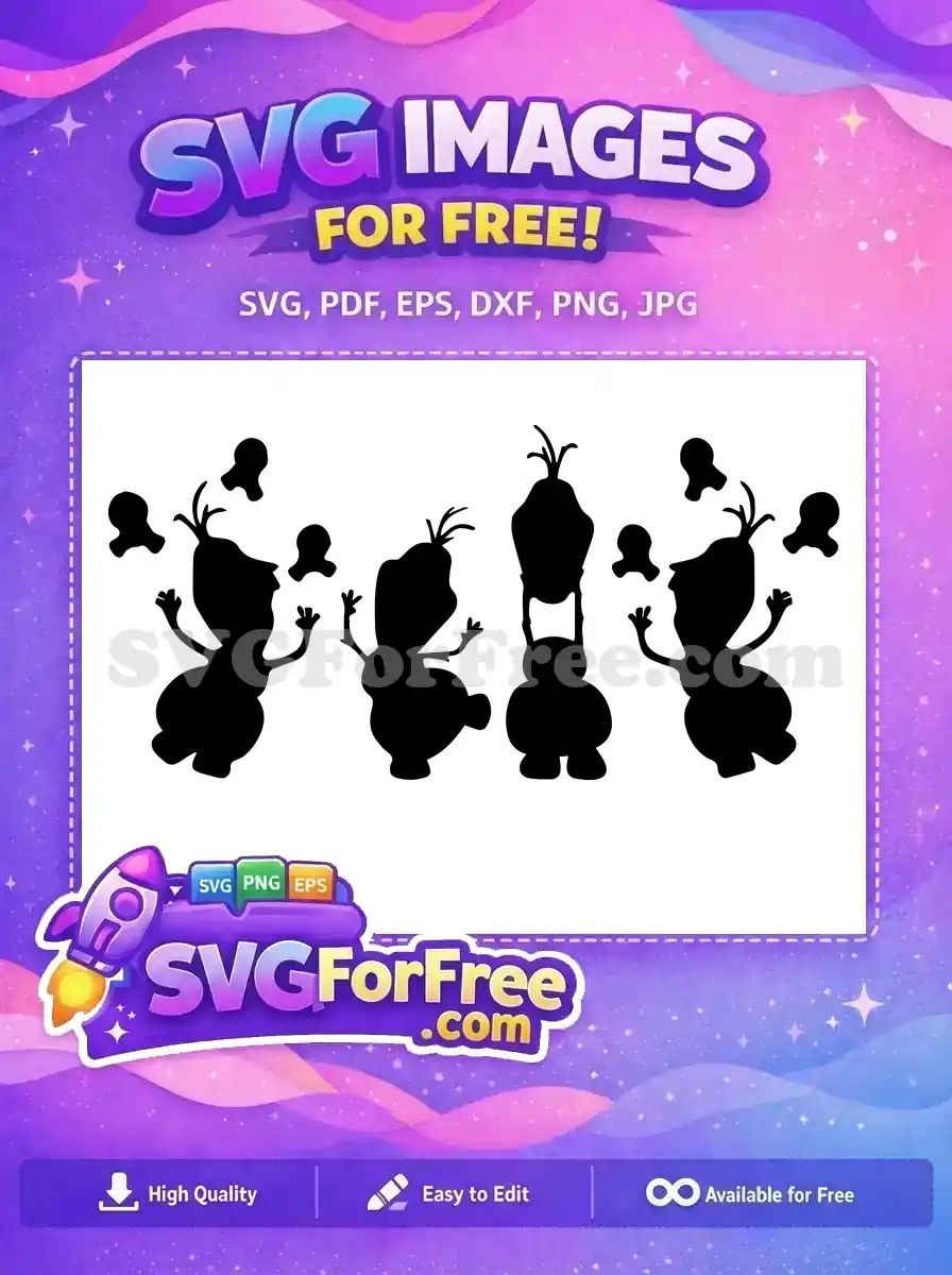 Free Olaf Arms Up Free Snow Flurry Frozen Free SVG