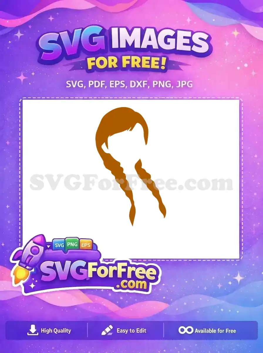 Free Anna Brown Braids Free Silhouette Frozen Disney Free SVG