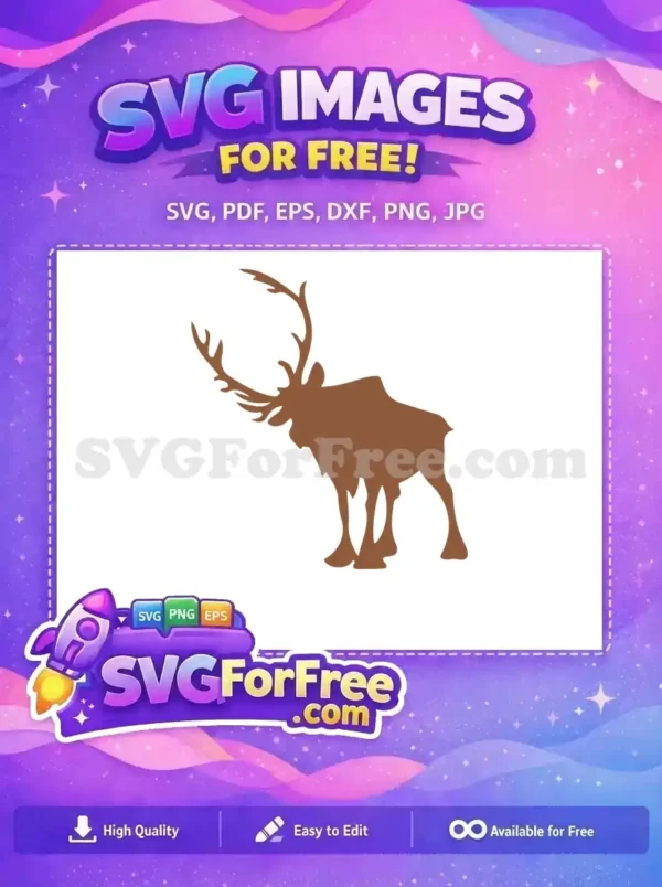 Free Sven Silhouette Free Reindeer Design Frozen Free SVG 2
