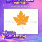Free Orange Maple Leaf Free Simple Frozen Free SVG - Instant Download