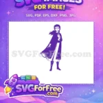 Free Purple Dress Free Flowing Hair Frozen Free SVG - Instant Download