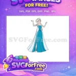Free Smiling Elsa Free Arms Up Frozen Free SVG - Instant Download