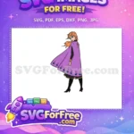 Free Anna Looking Back Free Purple Cape Frozen Free SVG - Instant Download