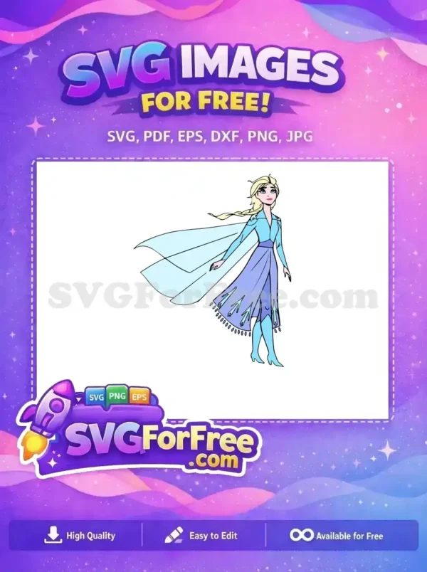 Free Blonde Braid Free Light Blue Dress Frozen Free SVG