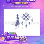 Free Elsa Silhouette Free Snowflake Details Frozen Free SVG - Instant Download