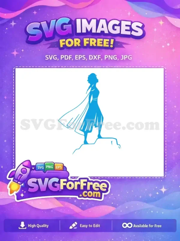 Free Elsa Silhouette Free Flowing Dress Frozen Free SVG 1 Free Elsa Silhouette Free Flowing Dress Frozen Free SVG 1
