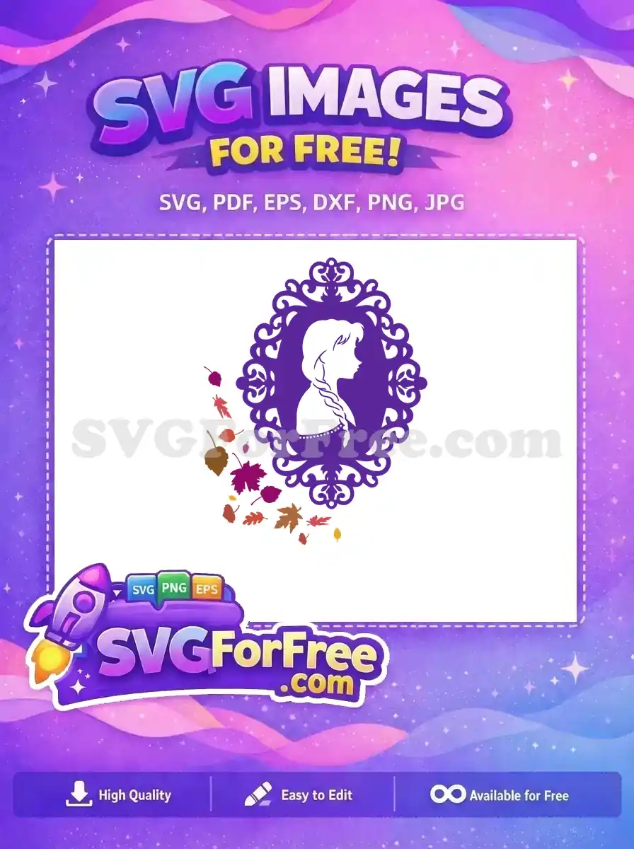 Free Anna Profile Free Purple Frame Frozen Free SVG
