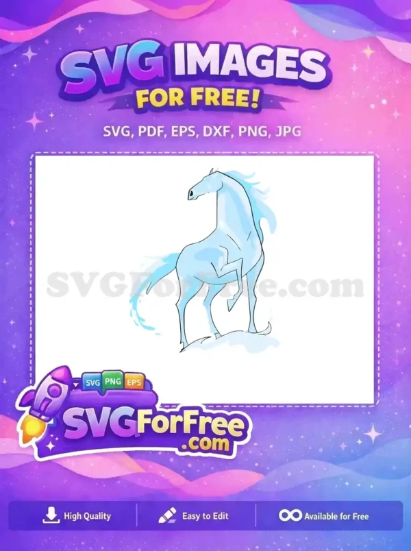 Free Waternokk Galloping Free Icy Horse Frozen Free SVG