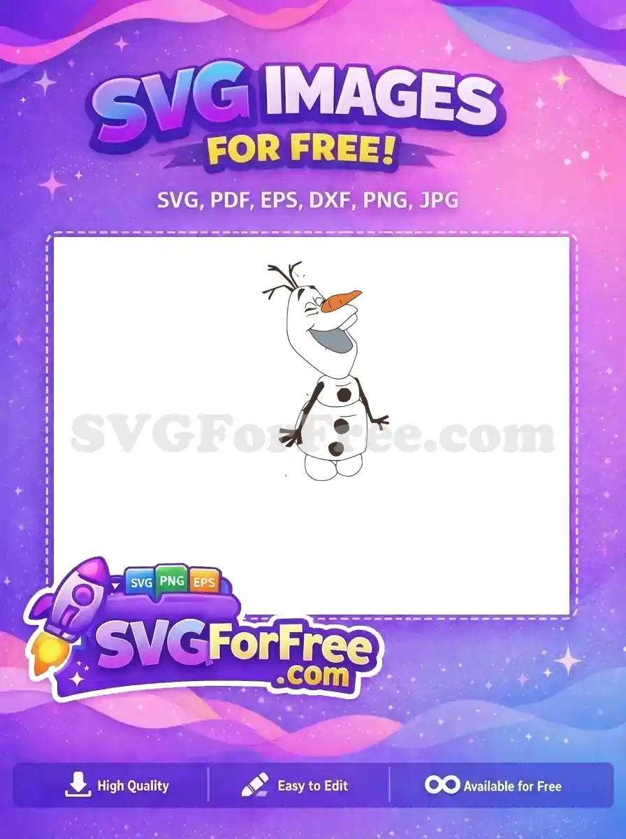 Free Happy Olaf Free Laughing Snowman Frozen Free SVG
