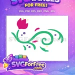 Free Pink Tulip Free Green Swirls Anna Frozen Free SVG - Instant Download