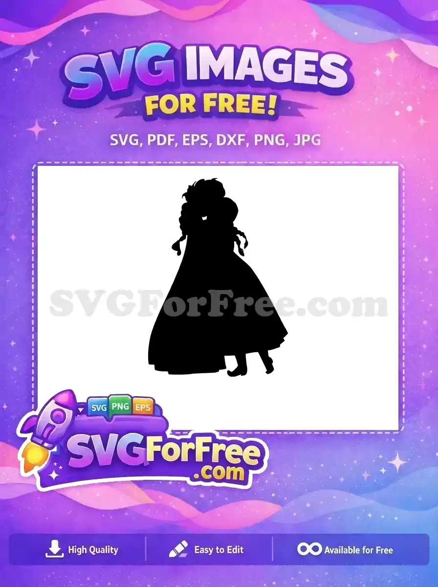 Free Silhouette Elsa Anna Free Sisters Embrace Frozen Free SVG