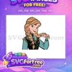 Free Smiling Anna Free Braided Hair Frozen Free SVG 6 - Instant Download