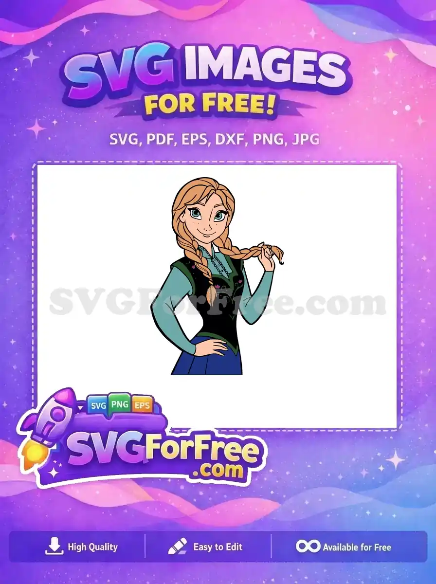 Free Braided Hair Free Smiling Expression Frozen Free SVG