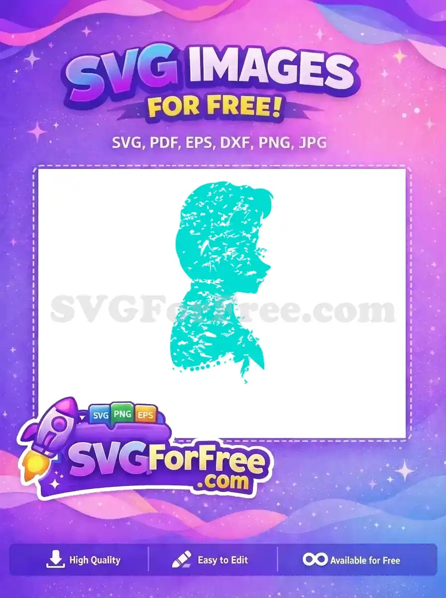 Free Turquoise Anna Profile Free Silhouette Frozen Free SVG