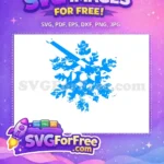 Free Turquoise Blue Snowflake Free Frozen Design Free SVG - Instant Download
