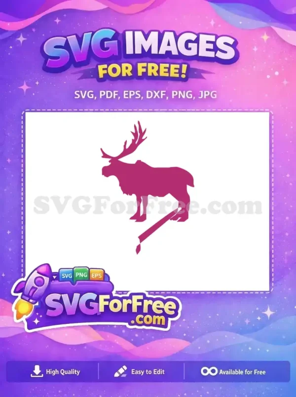 Free Sven Silhouette Free Reindeer Antlers Frozen Free SVG 2