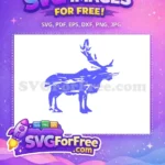 Free Sven Silhouette Free Reindeer Violet Frozen Free SVG - Instant Download