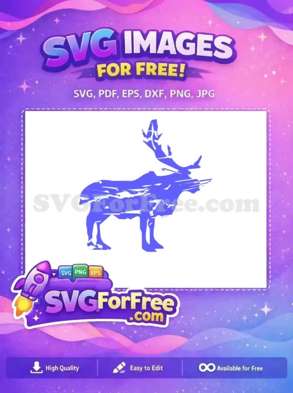Free Sven Silhouette Free Reindeer Violet Frozen Free SVG
